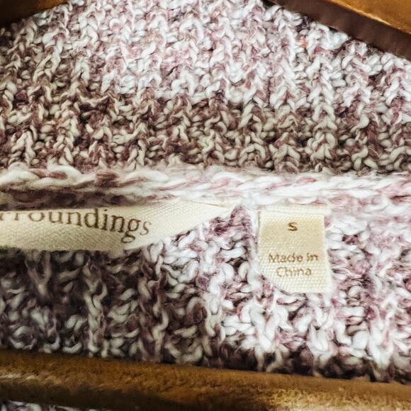 Soft Surroundings Cable Knit V Neck Sweater Mauve - S - Picture 3 of 5